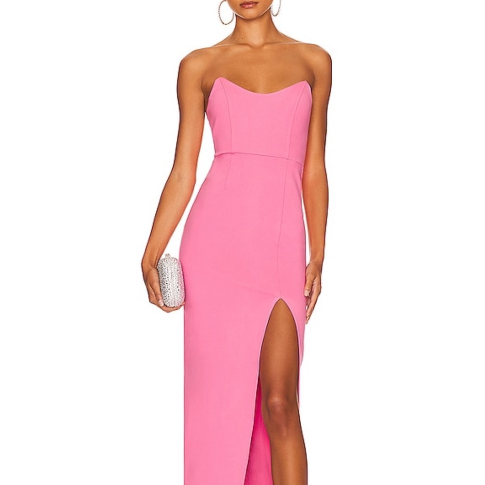 Ryleigh Strapless Maxi Dress in Pink